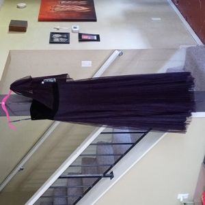 Shoshanna Midnight Jet/Pink Velvet One-Shoulder Full Length Gown Women's Size 6